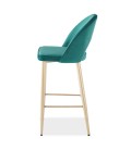 Lot de 2 chaises de bar modernes pieds doré et velours vert Innsbruck - 