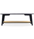 Table basse moderne en cannage et bambou noir Isabella - 