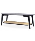 Table basse moderne en cannage et bambou noir Isabella - 