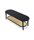 Table basse moderne en cannage et bambou noir Isabella - 