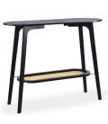 Console moderne en cannage et bambou noir Isabella - 