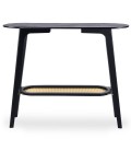 Console moderne en cannage et bambou noir Isabella - 