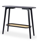 Console moderne en cannage et bambou noir Isabella - 