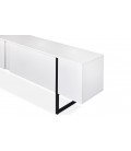 Meuble tv moderne avec 2 portes l180cm blanc et métal noir Ivar - 