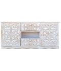 Buffet style oriental avec moulures 120cm blanc patiné James - 