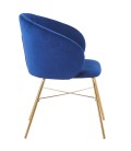 Chaise velours bleu pieds doré Jasmine - 