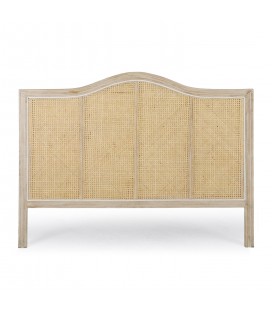 Tête de lit style naturel 160cm bois clair et cannage rotin Jessica