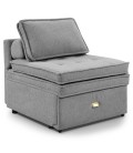 Fauteuil convertible tissu bouclette gris Jorge - 