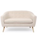 Canapé 2 places style scandinave tissu bouclette beige Lausanne - 