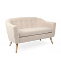 Canapé 2 places style scandinave tissu bouclette beige Lausanne - 