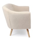 Canapé 2 places style scandinave tissu bouclette beige Lausanne - 