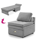 Fauteuil convertible tissu bouclette gris Jorge - 