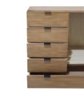 Buffet haut 5 tiroirs et 1 porte battante bois chêne clair Lavender - 