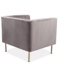 Fauteuil moderne à coutures verticales velours gris Leif - 