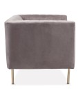 Fauteuil moderne à coutures verticales velours gris Leif - 