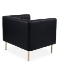 Fauteuil moderne à coutures verticales simili noir Leif - 