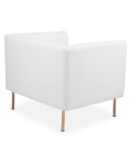 Fauteuil moderne à coutures verticales simili blanc Leif - 