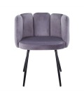 Lot de 2 chaises velours gris Lilac - 