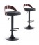 Lot de 2 chaises de bar bois foncé et simili noir Lorenzo - 