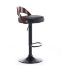 Lot de 2 chaises de bar bois foncé et simili noir Lorenzo - 