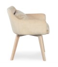 Chaise fauteuil scandinave velours beige Lugano - 