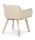 Chaise fauteuil scandinave velours beige Lugano - 