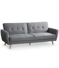 Canapé convertible clic-clac scandinave tissu gris clair Magnolia - 