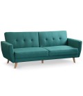 Canapé convertible clic-clac scandinave tissu bleu vert Magnolia - 