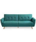 Canapé convertible clic-clac scandinave tissu bleu vert Magnolia - 