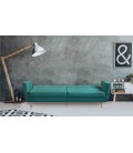 Canapé convertible clic-clac scandinave tissu bleu vert Magnolia - 