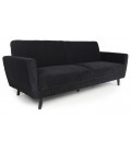 Canapé convertible clic-clac velours noir Magnolia - 