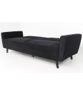 Canapé convertible clic-clac velours noir Magnolia - 