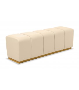 Banquette matelassée bout de lit simili beige Magnus