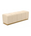 Banquette matelassée pour repas ou bout de lit simili beige Magnus - 