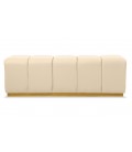 Banquette matelassée pour repas ou bout de lit simili beige Magnus - 