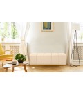 Banquette matelassée pour repas ou bout de lit simili beige Magnus - 