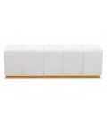 Banquette matelassée pour repas ou bout de lit velours blanc Magnus - 