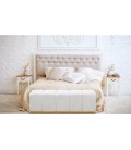 Banquette matelassée pour repas ou bout de lit velours blanc Magnus - 