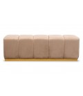 Banquette matelassée pour repas ou bout de lit velours taupe Magnus - 