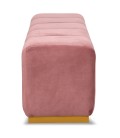 Banquette matelassée pour repas ou bout de lit velours rose Magnus - 