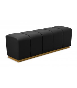 Banquette matelassée pour repas ou bout de lit simili noir Magnus