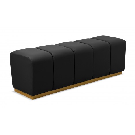 Banquette matelassée pour repas ou bout de lit simili noir Magnus - 