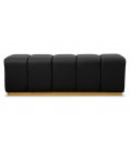 Banquette matelassée pour repas ou bout de lit simili noir Magnus - 