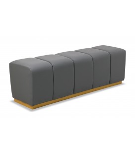 Banquette matelassée pour repas ou bout de lit simili gris Magnus