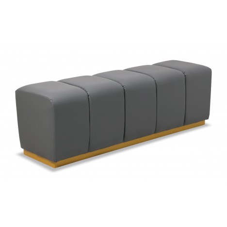 Banquette matelassée pour repas ou bout de lit simili gris Magnus - 