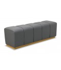 Banquette matelassée pour repas ou bout de lit simili gris Magnus - 