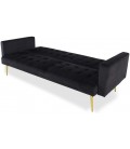 Canapé convertible clic-clac velours noir Malaga - 