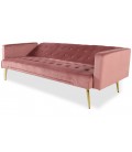 Canapé convertible clic-clac velours rose Malaga - 