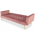 Canapé convertible clic-clac velours rose Malaga - 