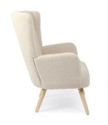 Fauteuil scandinave tissu bouclette beige Manchester - 